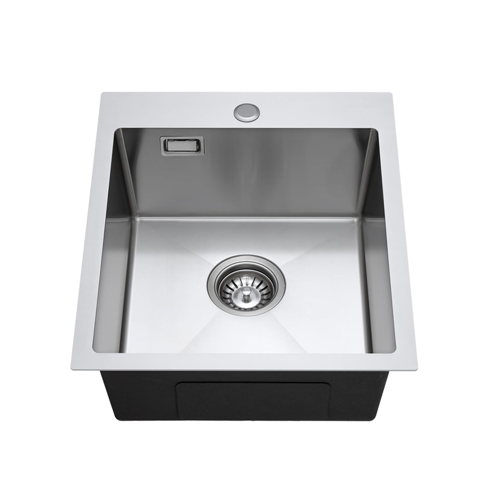 ROVOGO 50 x 38 cm Evier Cuisine en 304 Acier Inox, Kit de Vidage d'évier de Cuisine avec Trop-plein, Évier de Cuisine avec Trous pour Robinet, Lavabo Cuisine 1 Bac Brossée