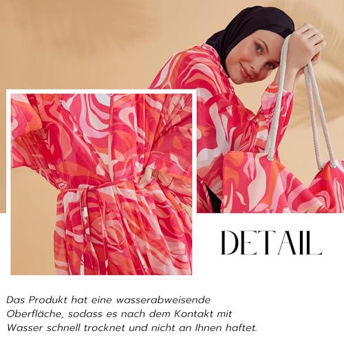 Kimono islámico largo suelto para evitar transparencias en la playa 5