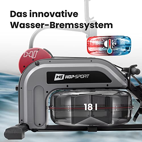 Hop-Sport HS-150WR Wasser-Rudergerät für zuhause klappbar - realistisches Rudern Dank regulierbarem Wasserwiderstand… – Bild 4