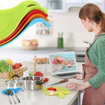 JFangZHZH Silikon Löffelablage 2er Set - Küchenlöffelhalter 20x9,8cm