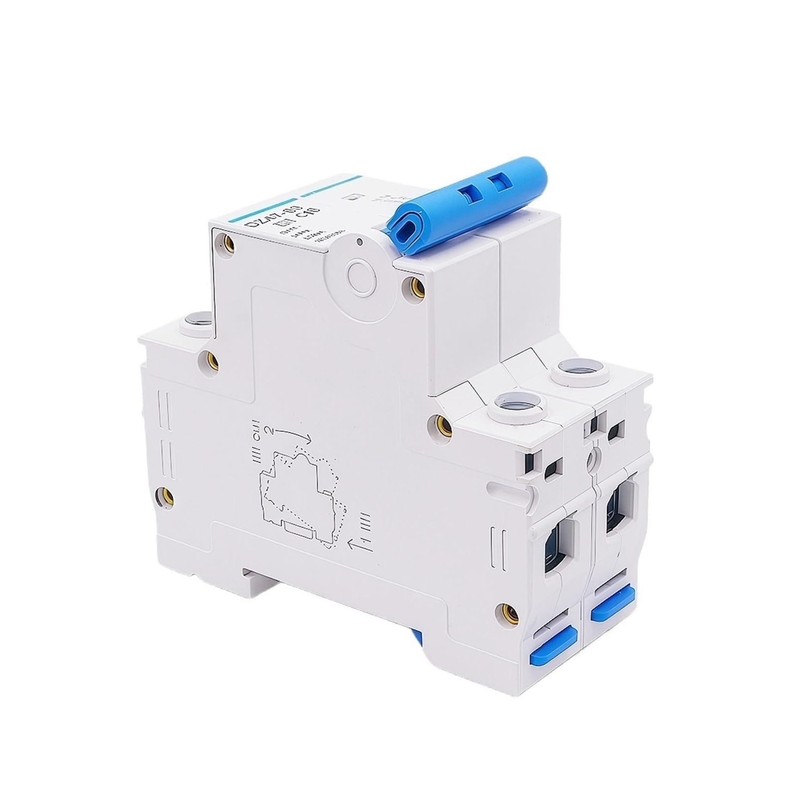 DZ47-63 2P 16-63A Din Rail Double Pole MCB Overload Short Circuit Protector For Industrial Machine Wiring(25A)