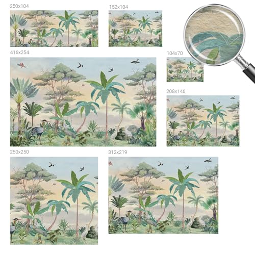 Tapisserie intissée flore exotique pour salon et chambre chaleureuse