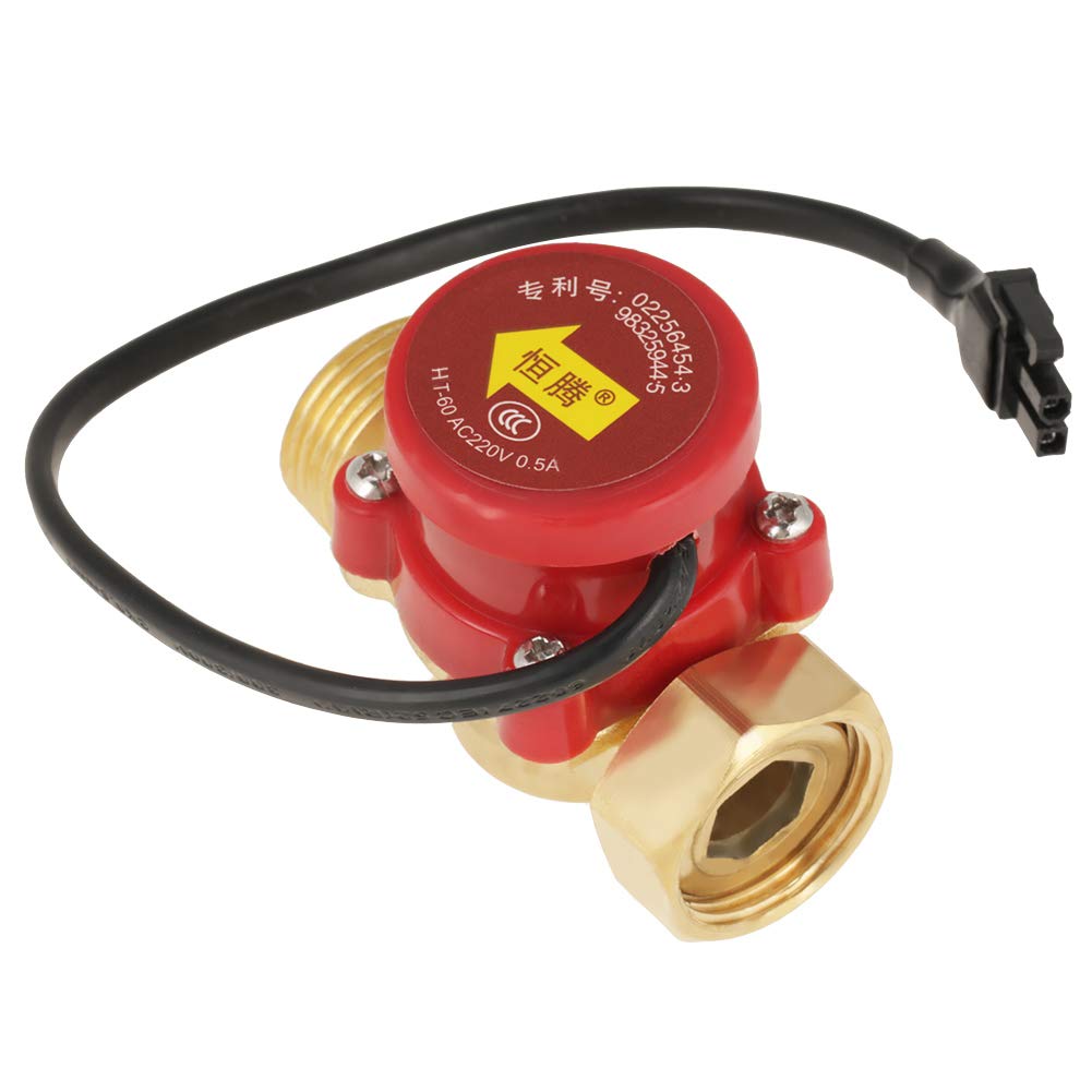 Commutateur de Débit d'Eau, 220V 0.5A G3/4"-3/4" Interrupteur de Signal de Commutateur de Débit de Commutateur de Pompe à Eau de Fil