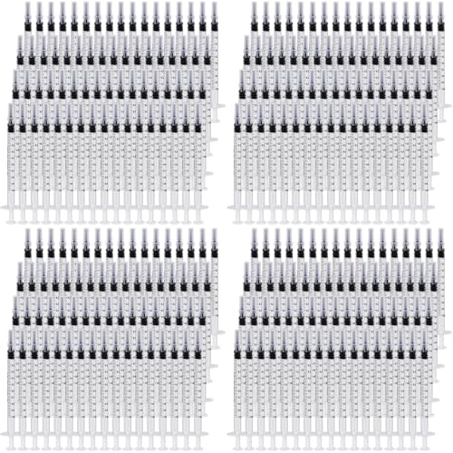 Image of 300 PCS 1ml Syringe Bulk with Cap,1cc Plastic Small Syringes with Cover, Liquid Measuring Syringe, Syringes Tools for Scientific Labs, Feeding Small Pets, Oil or Glue Applicator-Individually Sealed