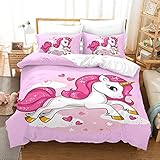 fundas nordicas unicornio Mano de obra exquisita --- Con la cremallera oculta, puede meter y sacar fácilmente el edredón. La cremallera resistente está ordenada y bien cosida. Después de un uso y limpieza repetidos, se puede reparar perfectamente.