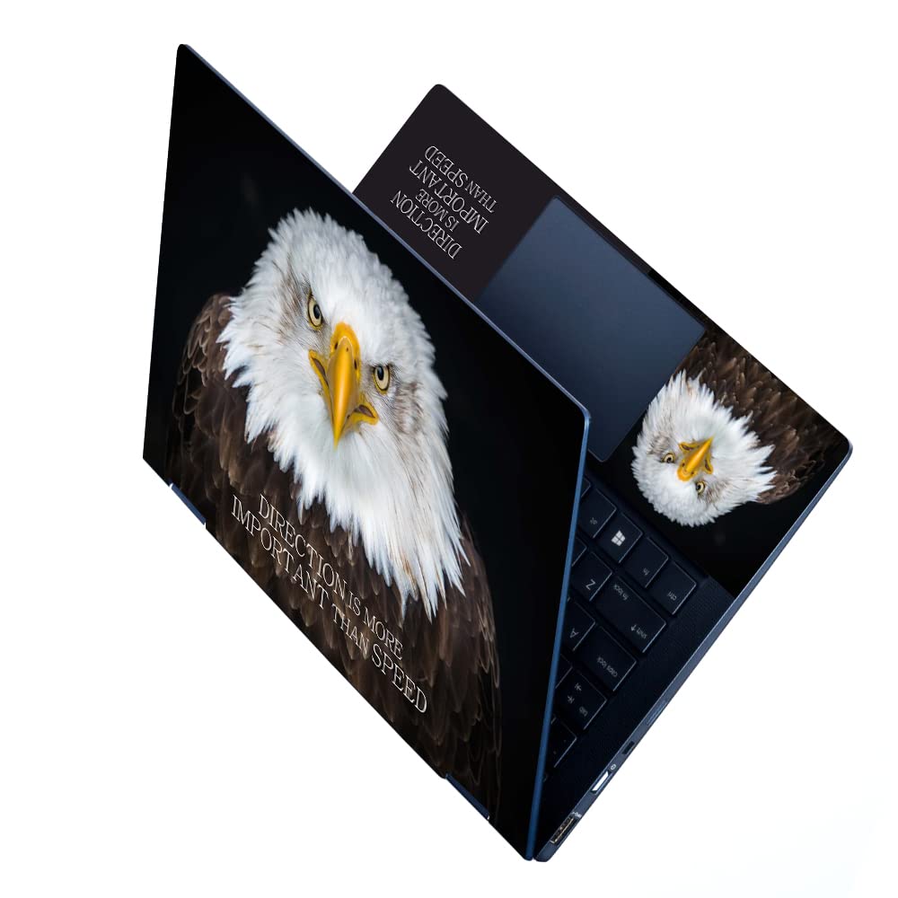 Premium Vinyl HD Printed Full Panel Laptop Skin/Sticker/Stretchable Vinyl/Cover Laptops Upto 15.6 inches No Residue, Bubble Free for Laptop - Yellow Eagle Nose Quotes