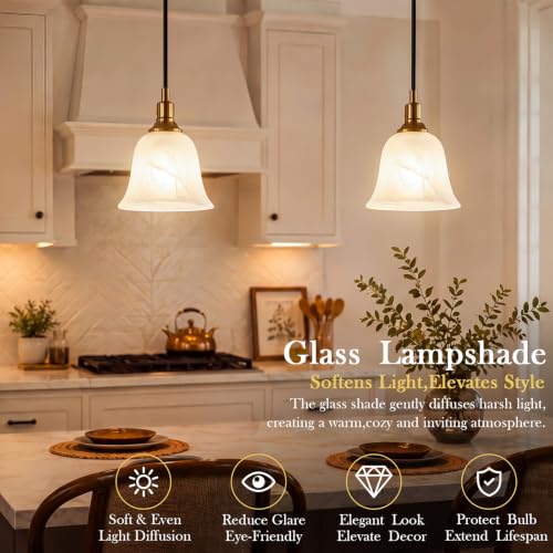 Image of Teenyyou 1 Pcs White Alabaster Bell Shaped Glass Lamp Shade Replacement