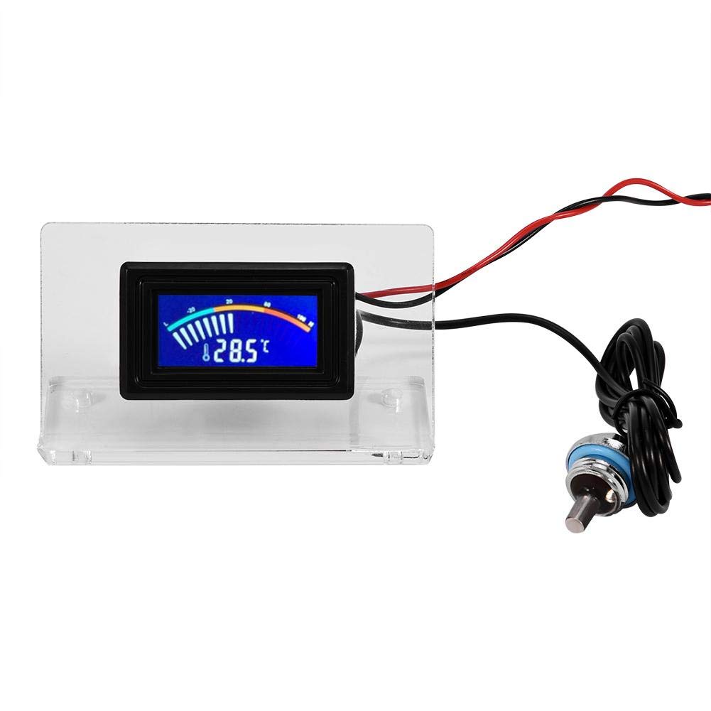 Detector de temperatura de enfriamiento de agua de computadora, termómetro digital Dial termómetro con pantalla LCD/marco/sonda impermeable para PC Sistema de enfriamiento(Termómetro digital)