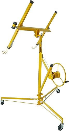 Panel de elevación de paneles de yeso de 16 pies, elevador de elevación de paneles de yeso, rueda giratoria con brazo telescópico ajustable, 16