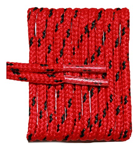 FeetPeople Round Laces, Red with Black Chip, 40 in. x 1 Pair