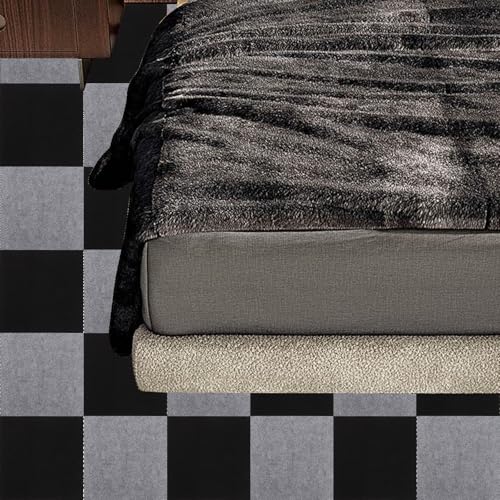 LOPYXBR 30 Stück Teppichfliesen 30x30 cm Bodenbelag Selbstklebend, Gewerbe Teppichboden, Dunkelgrau und Schwarz Selbstklebende Teppichfliesen für Haus, Büro