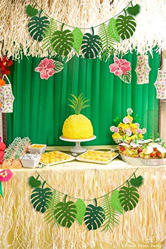 PIXHOTUL Tropical Leaf Banner Hawaii Luau Party Leaves Garland Summer Beach Theme Wedding Birthday Party Decor - Image 7