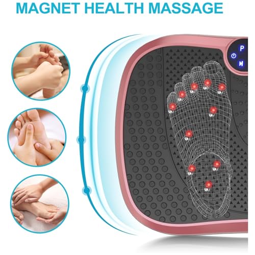 Müzikli Titreşimli Egzersiz Aleti – Tüm Vücut İçin Titreşimli Zayıflama Cihazı, Yağ Yakımı ve Ödem Atıcı, Sessiz Kullanım, Bluetooth Hoparlörlü Ev Tipi Fitness Titreşimli Zayıflama Spor Aleti, Pembe