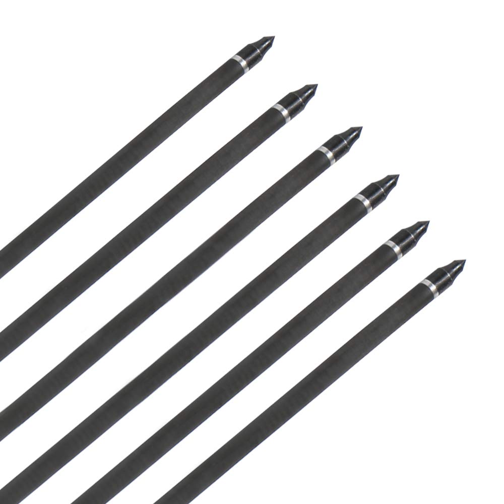Flèches Carbone TOPARCHERY Pour Arbalète - Lot De 6/12 - 16/18/20/22 Pouces - Chasse/cible