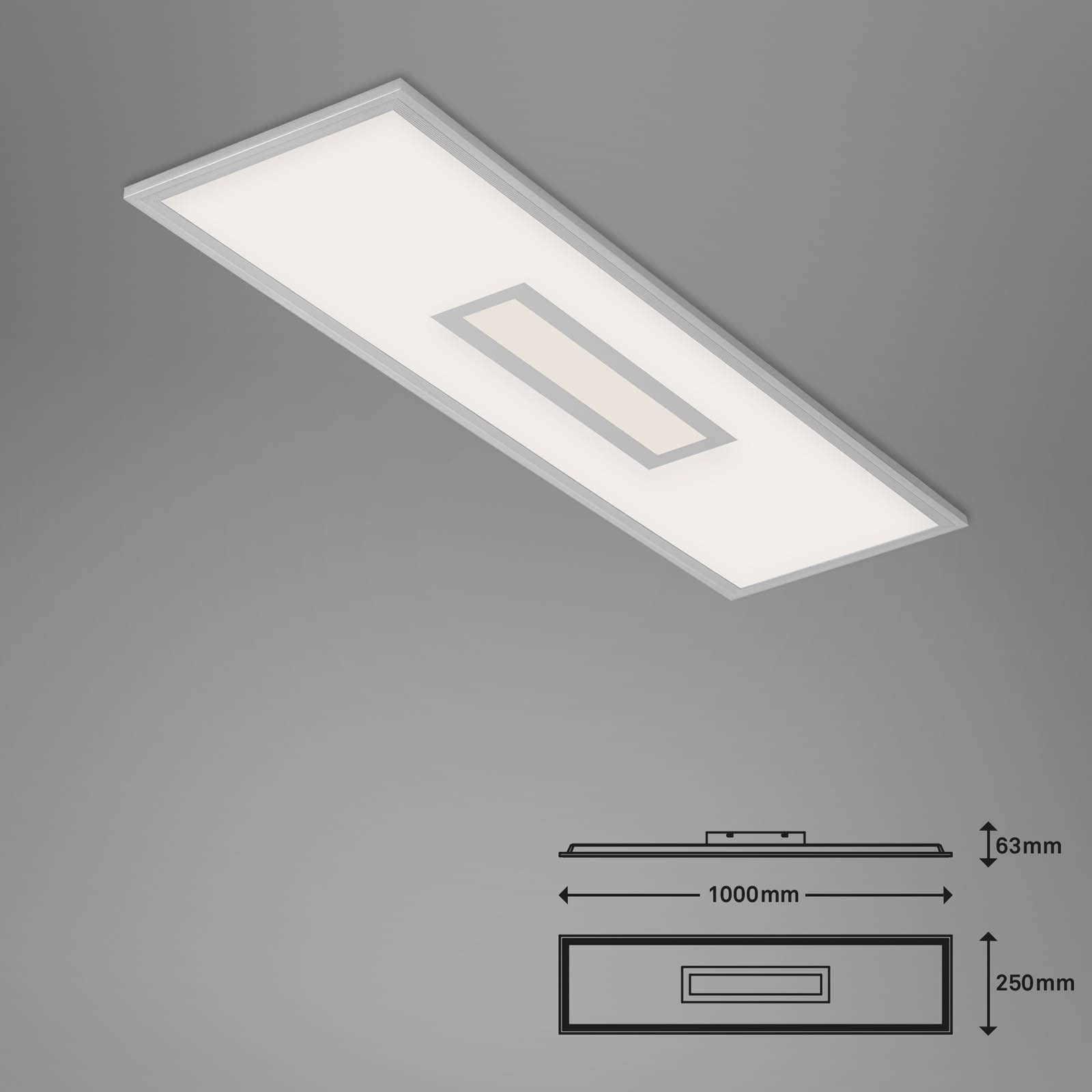 BRILONER - LED Deckenlampe flach Smart Home, funktioniert mit Alexa, buntes RGB+W Licht, Lampe, Deckenleuchte, Wohnzimmerlampe, LED Panel, Schlafzimmerlampe, 100x25x6 cm, Silberfarbig