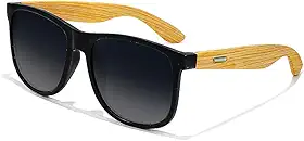 Óculos de Sol Madeira Bambu Premium Masculino Quadrado Verão