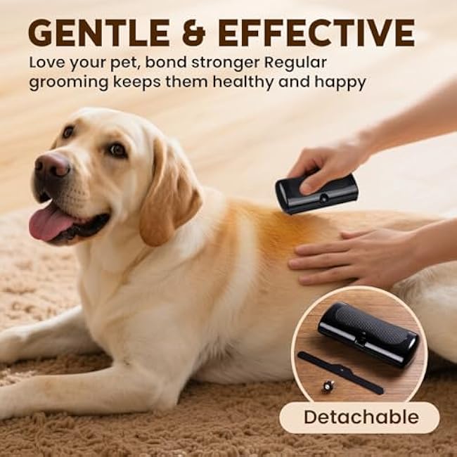 Deshedding Dog Brush & Pet Hair Remover Comb ¨C Grooming Tool for Cats, Dogs, Rabbits, Horses, Hamsters | Itching Relief & Gift for Pet Lovers-FhJz6CIB