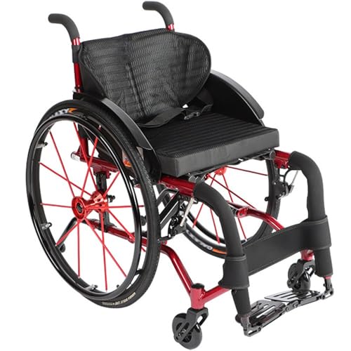 Wheelchair for Adults Lightweight Foldable, Portable Travel Wheelchair, Aluminum Alloy Sports and Leisure Wheelchair, Quick-Release Rear Wheel, Adjustable Center of Gravity(Color:C,Size:seat width 40c