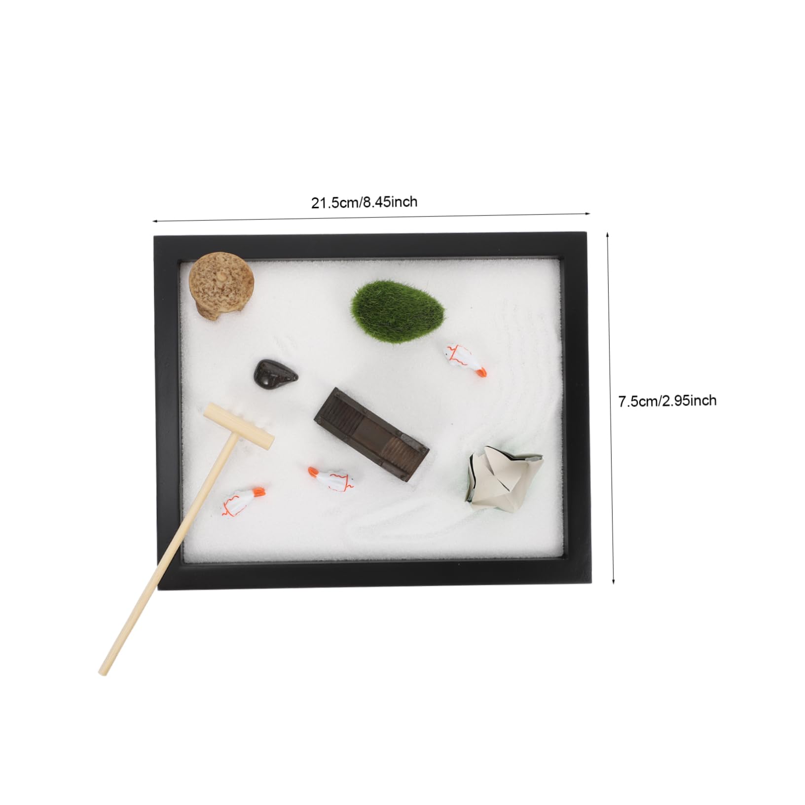 BESTonZON 1Set Zen Style Sand Box Ornament Desktop Handicraft for Home Decor Meditation Present Multifunctional Tabletop Decoration Artistic Zen Garden Accessory