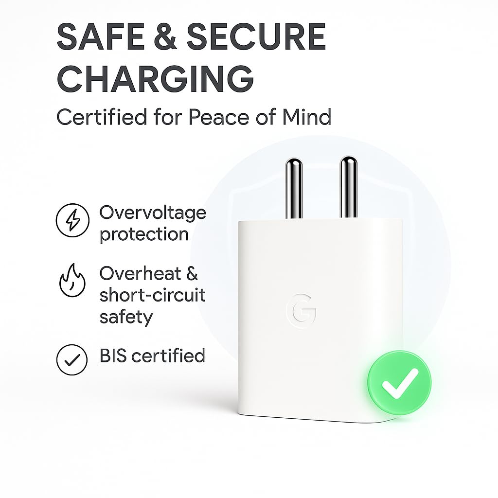 30W Type-C Fast Charge Wall Adapter Compatible with Pixel 10a/9a/8a/7a/6a, Pixel 10/9/8/7/Pro/XL/Watch/Chromebook/Buds/Tablet, 30watt USB C Quick Adaptor, 30 w Rapidly Charging, White — Amazon image 2