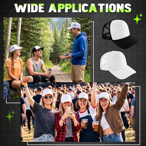 Image of 40 Pack Sublimation Blank Trucker Hat Bulk Wholesale Mesh Baseball Cap for Women Men DIY Hat Bar Party