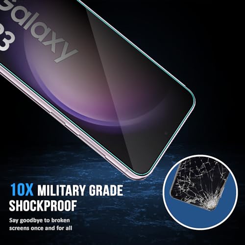 Image of ArmourPro Privacy Tempered Glass Compatible for Samsung Galaxy S23 and Samsung S22 (6.1 Inch) Edge to Edge Coverage with Easy Installation kit & Cable Protector | Black Anti-Spy Privacy Protection