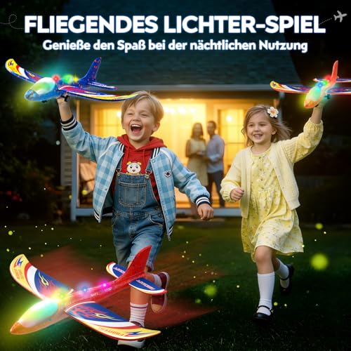Winstico Flugzeug Spielzeug mit Katapult für Jungen ab 4 5 6 7 Jahre - Styroporflieger & Segelflugzeug… – Ansicht 3