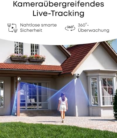 Bild 5 - eufy PoE NVR Security System S4, 2× Bullet-PTZ-Kameras, 2X Bullet-Kameras, 360° PTZ, KI Auto-Framing&Tracking, smarte Videosuche,Farbnachtsicht,rot-blaues Stroboskop,2TB HDD integriert,24/7