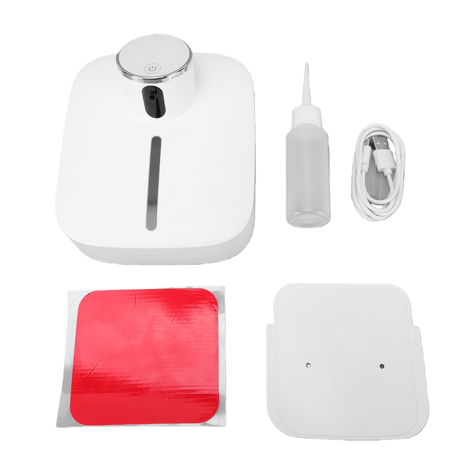 Focket Dispenser di Sapone, Automatico Touchless con Display LED e Batteria Ricaricabile, Dispenser di Sapone per Montaggio a Parete con Serbatoio da 230 Ml per il Bagno di Casa e Ufficio