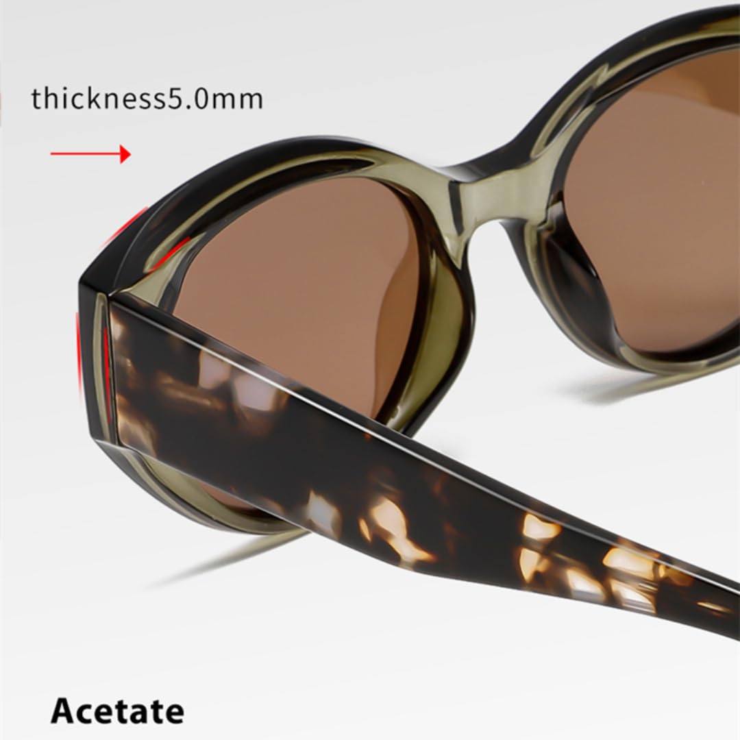 Occhiali da sole polarizzati da donna alla moda Tr90 Cat Eye UV400 in acetato