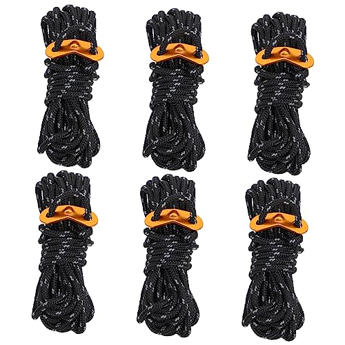 Toyvian 6pcs Clothes Hanging Straps Camping Ropes for Outdoor Activities Windproof Wear-Resistant for Climbing Drying Clothes and Adventure
