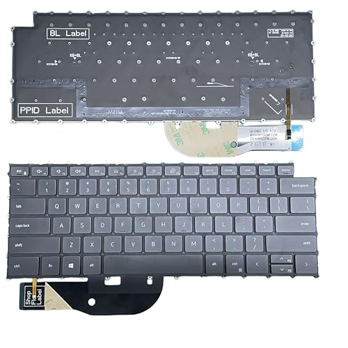 YIJIATech R �m�[�g�p�\�R��(�L�[�{�[�h�ƃh���C�o�[����) US���C�A�E�g Dell XPS 15 9500 17 9700 Precision 5550 5750 �o�b�N���C�g�t�� �t���[�����X (�u���b�N)