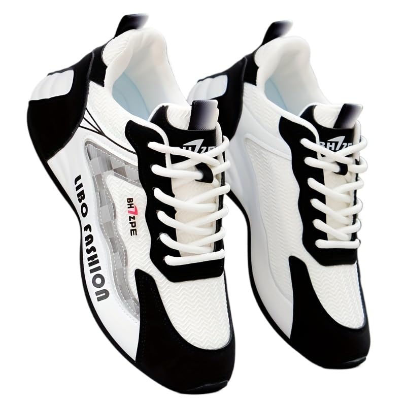 Men's Fashion Sneakers Running Shoes Lace Up Non Slip for Teenager Outdoor Training Workout, All Seasons