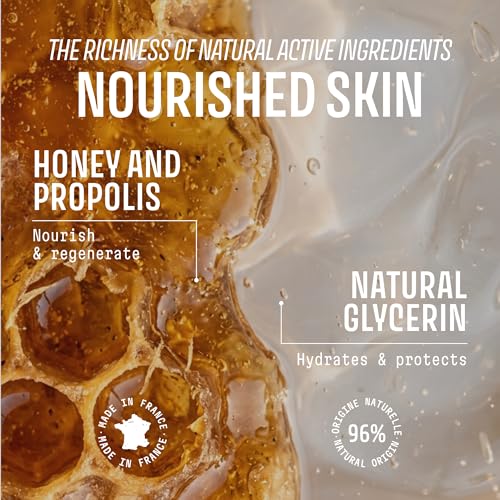 Image of Panier des Sens Honey Liquid Hand Soap, 16.9 fl oz | Premium French Liquid Hand Soap | Savon de Marseille Soap | 97% Natural Ingredients | Gentle Daily Cleansing