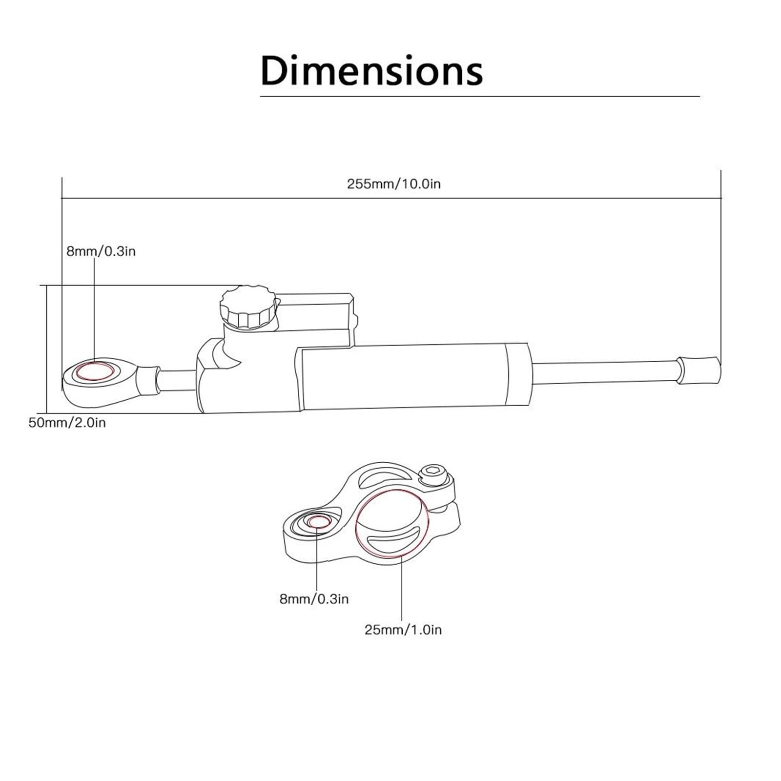Stabilizzatore Sterzo Regolabile Per Kawasaki Z1000 / Z1000SX 2017-2023 - Alluminio T6061-T6, Anodizzato - Foto 3