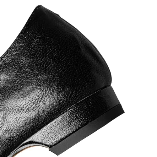 TinaCus Women's Genuine Leather Cross-Strap Buckle Round Toe Chunky Heel Handmade Mary Janes Shoes3