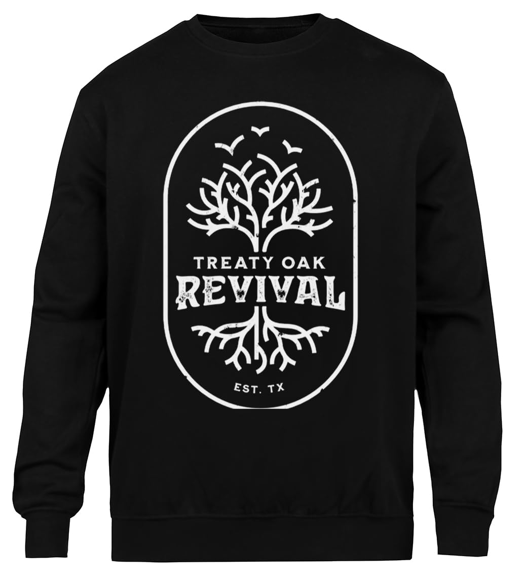 Rinascita Treaty Oak Sweatshirt Nera Unisex Eco-Friendly Unisex Black Sweatshirt Eco-Friendly Crewneck