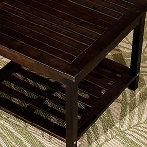 DTY Outdoor Living Longs Peak Eucalyptus Two Shelf Side Table Espresso