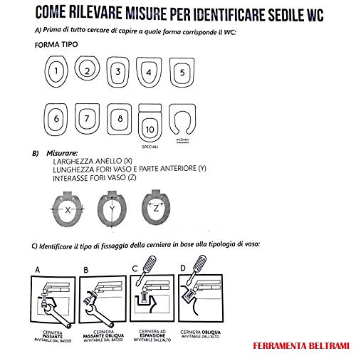 Ferramenta Beltrami SEDILE WC PER CESAME VASO EQUA Bianco