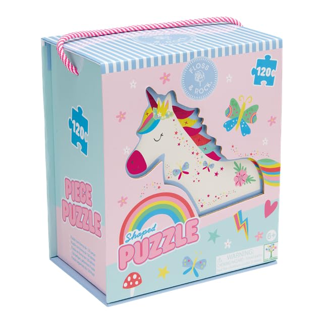 Floss & Rock Rainbow Fairy Shaped Puzzle, 120-Piece, 23 x 20-Inch, Multicolor