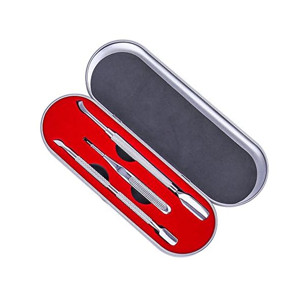 BEZOX 2 PCS Nagelhautschieber, 2 in 1 Profi Nagelschieber Spatel Pusher - Edelstahl Metallspatel Cuticle Pusher für… – Bild 8