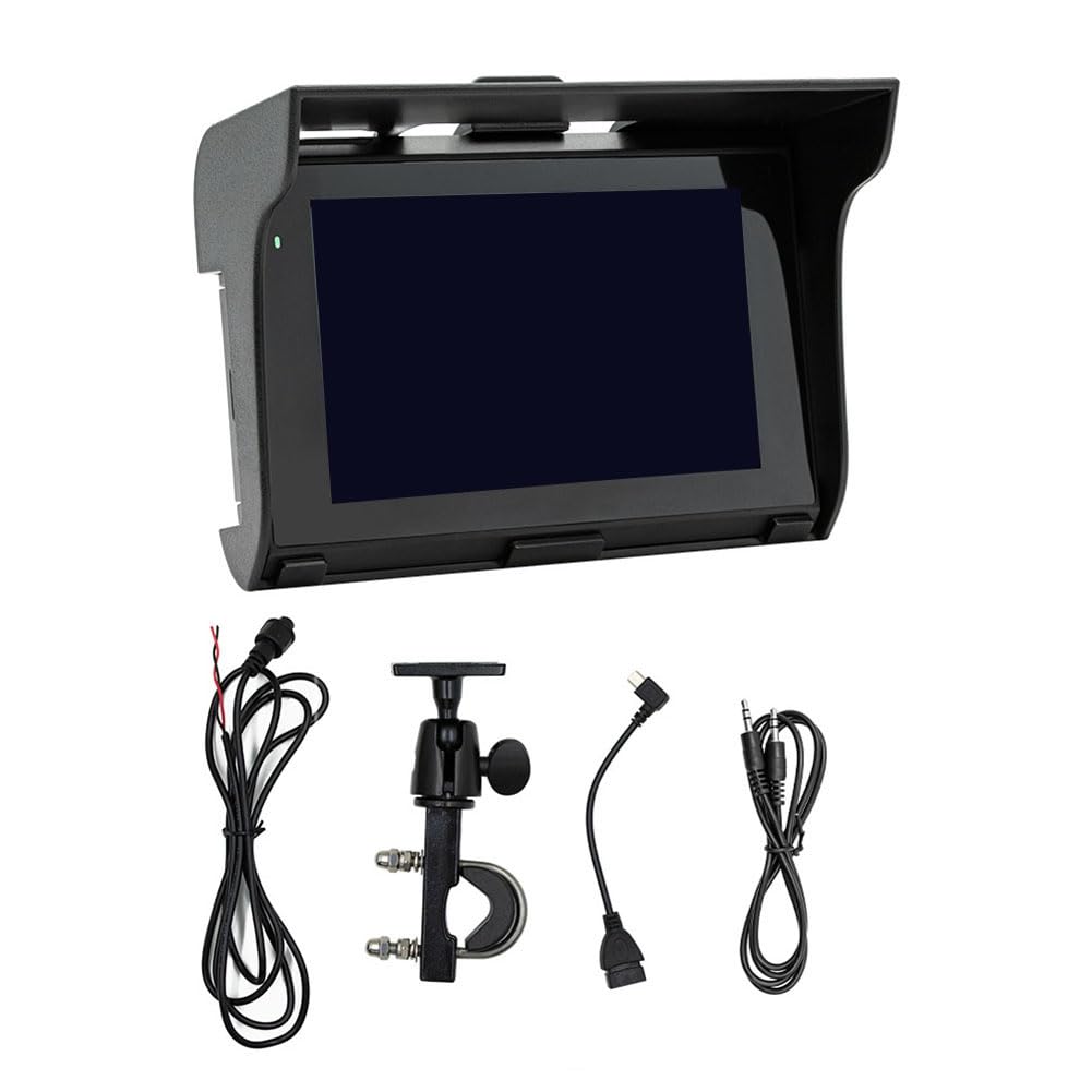 Reproductor MP5 de 5 Pulgadas, Navegador GPS Portátil para Motocicleta, Carplay Inalámbrico, IP65, Reproductor Multimedia Bluetooth A Prueba de Agua, Carplay