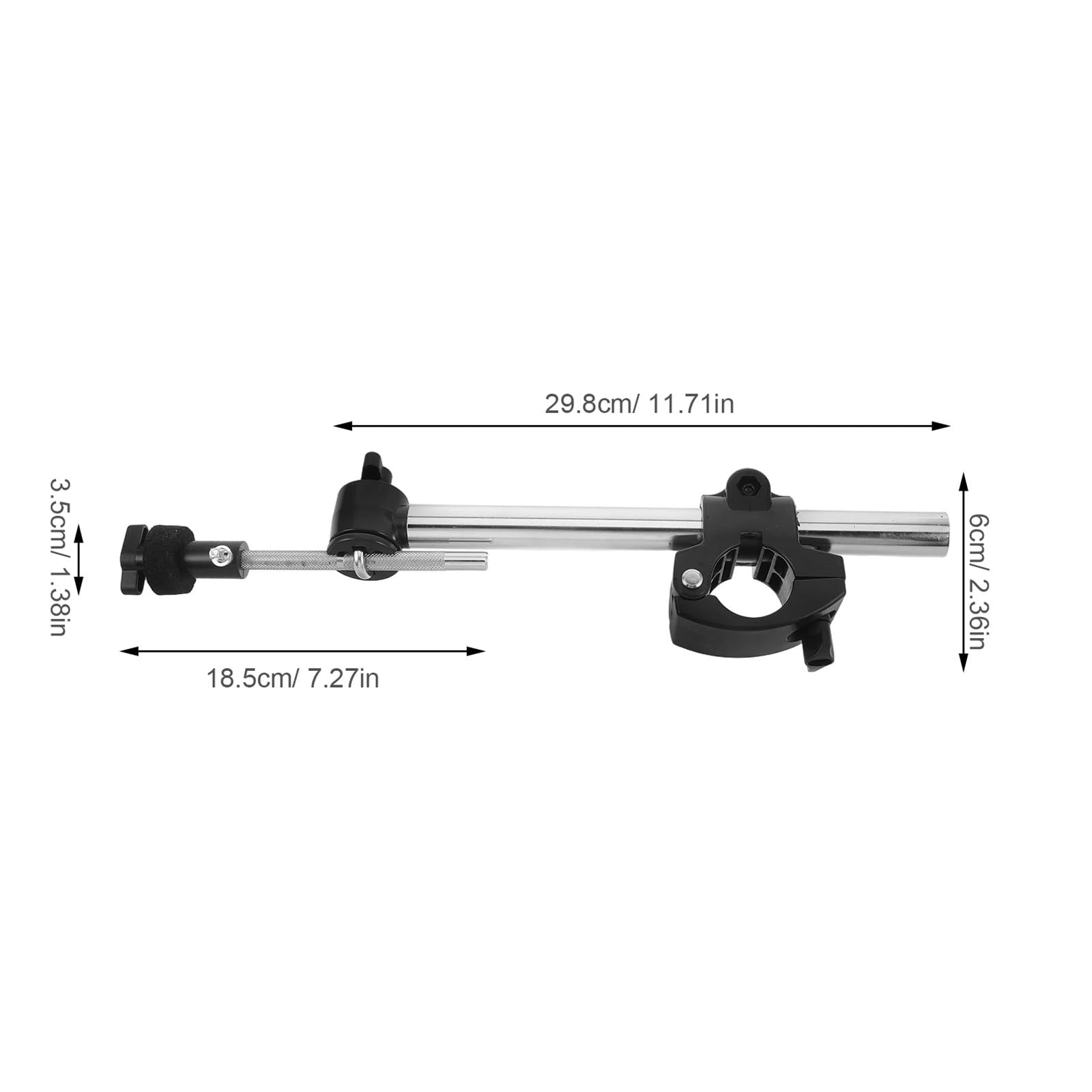 Abrazadera para brazo de platillos Soporte de montaje platillo tambor electrónico 1,5 pulgadas, abrazadera brazo recto Metal, estante Universal, compatibilidad, soporte almohadilla compacto
