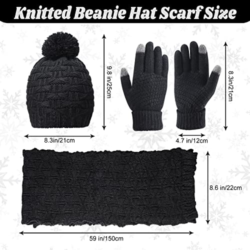 Women Winter Hats Scarf and Gloves Set for Women Including Ear Covers Cold Weather Scarves Hats Knit Beanie Scarf Glove2