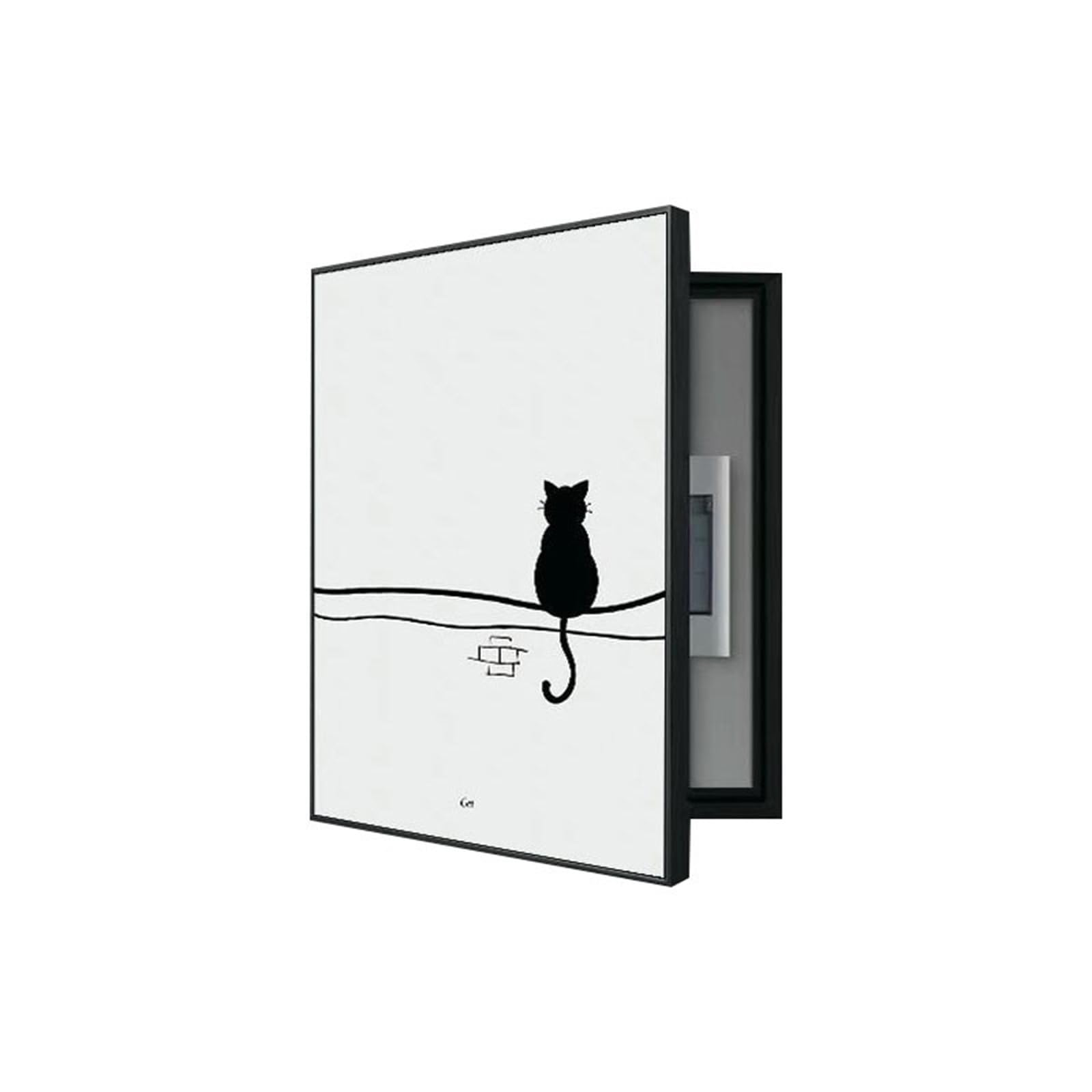 Decorative wall Mounted Electrical Panel Cover,Breaker Box Cover Decorative, Electric Meter Box Decoratives Painting Hide for Livingroom and Office(Black A,35x45cm/13.8x17.7in)