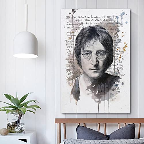 Frases De John Lennon Poster décoratif sur toile pour chambre à coucher 30 x 45 cm - Les Beatles, Paul McCartney, John Lennon, RIngo Starr, George Harrison Frases De John Lennon Poster décoratif sur toile pour chambre à coucher 30 x 45 cm – Image 6