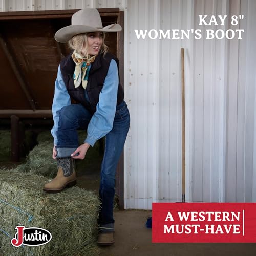 Justin Gypsy Kay 8” Cowboy Boots for Women - Premium Full-Grain Leather Women’s Cowgirl Boots with Removable Orthotic Footbed, Slip-Resistant Rubber Outsole2