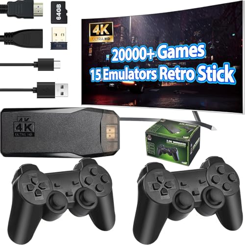 M8 Trådlös Retro-Spelkonsol, 20,000+ Spel, 4K HDMI, Plug & Play