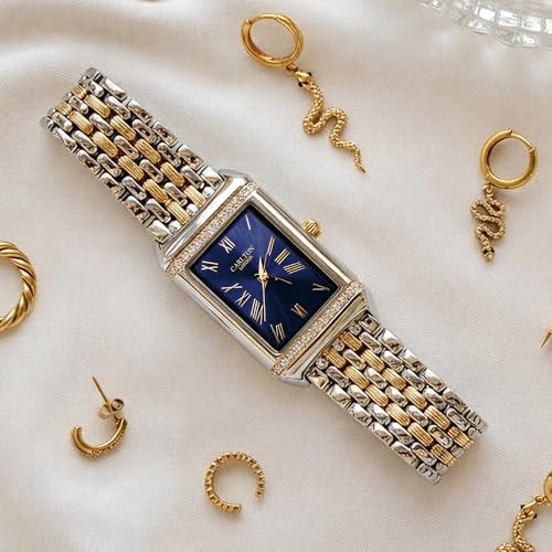 Image of Carlton London Women Amara Analog Watch, Rectangle Dial, Stainless Steel Strap, Quartz Movement, 30M Water Resistant, Casual Wear