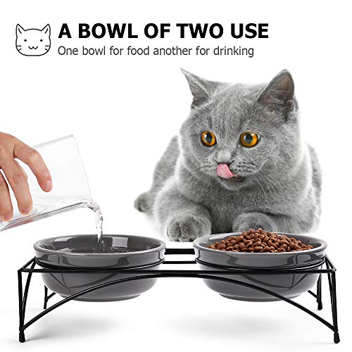 Y YHY Cat Food Bowls,Elevated Cat Bowls,Raised Pet Food Water Bowls with Stand,Ceramic Pet Bowls for Cat or Dogs,12… - Image 5